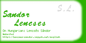 sandor lencses business card